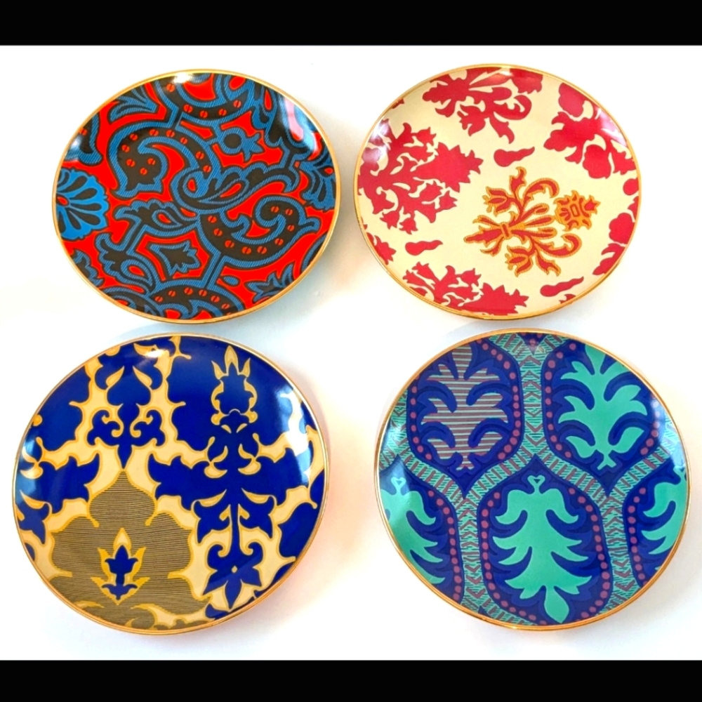 Tracy Reese (4) Decorative Dish Set Ceramic New York 7"